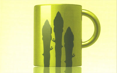 Waitrose packaging detail showing a cup with asparagus tips