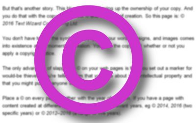 Copyright symbol for online copywriters