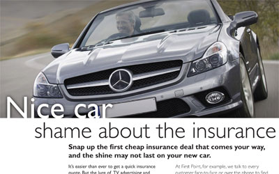 Extract from First Point advertorial showing a Mercedes