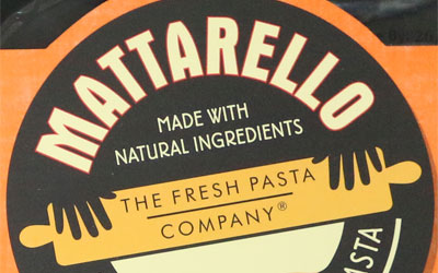 Packaging detail from Matarello by the Fresh Pasta Company