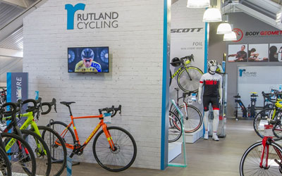 Interior of Rutland Cycling's shop at Whitwell