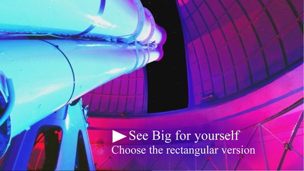 Full-dome voice-over scriptwriter: telescope looking out through slot in observatory dome